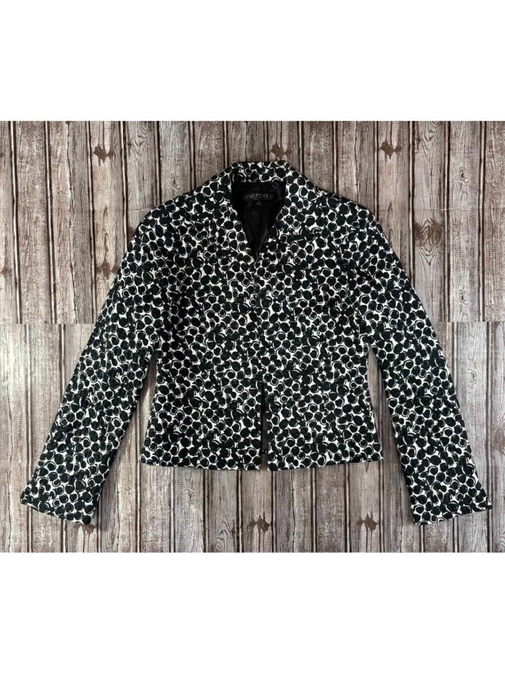 LAFAYETTE 148  cotton silk blend jacket blazer size 2 color black white NWT $499